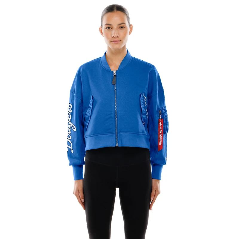 Veste courte zippée New Era x Alpha Industries Royal Los Angeles Dodgers pour femme
