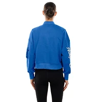 Women's New Era x Alpha Industries Royal Los Angeles Dodgers Cropped Full-Zip Jacket