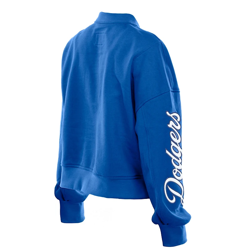 Women's New Era x Alpha Industries Royal Los Angeles Dodgers Cropped Full-Zip Jacket