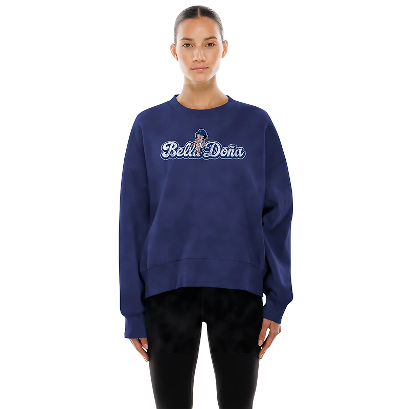 Women's New Era x Bella Doña  Dark Blue Los Angeles Dodgers Betty Boop Sweatshirt