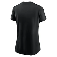 T-shirt Nike noir pour femme avec nom d'équipe arqué des Los Angeles Dodgers