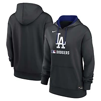 Sweat à capuche Nike Therma noir authentique des Los Angeles Dodgers pour femme