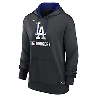 Sweat à capuche Nike Therma noir authentique des Los Angeles Dodgers pour femme