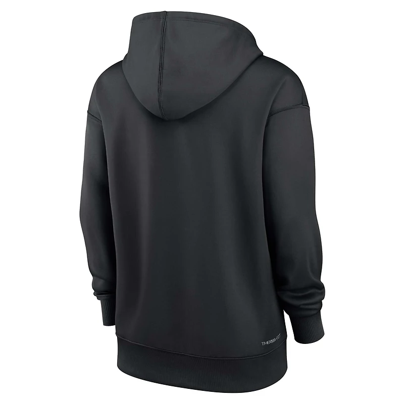 Sweat à capuche Nike Therma noir authentique des Los Angeles Dodgers pour femme