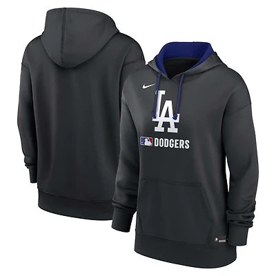 Sweat à capuche Nike Therma noir authentique des Los Angeles Dodgers pour femme