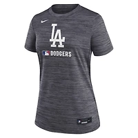 T-shirt Nike noir pour femme, collection authentique des Los Angeles Dodgers, Velocity Dri-FIT