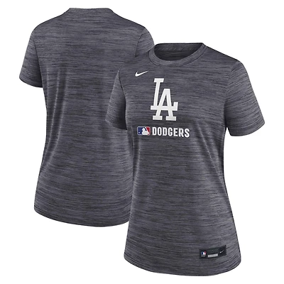 T-shirt Nike noir pour femme, collection authentique des Los Angeles Dodgers, Velocity Dri-FIT