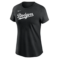 T-shirt Nike noir pour femme avec logo Fuse des Los Angeles Dodgers