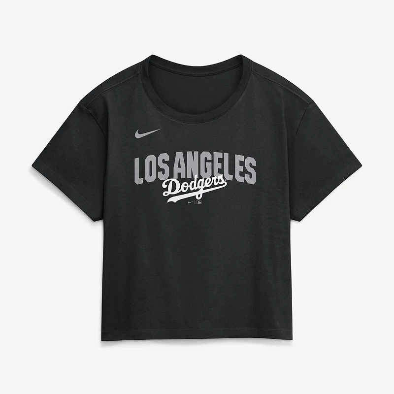 T-shirt court Nike noir Los Angeles Dodgers pour femme