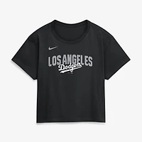 T-shirt court Nike noir Los Angeles Dodgers pour femme