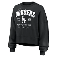 Sweat-shirt Nike noir surdimensionné à taille haute pour femme des Dodgers de Los Angeles