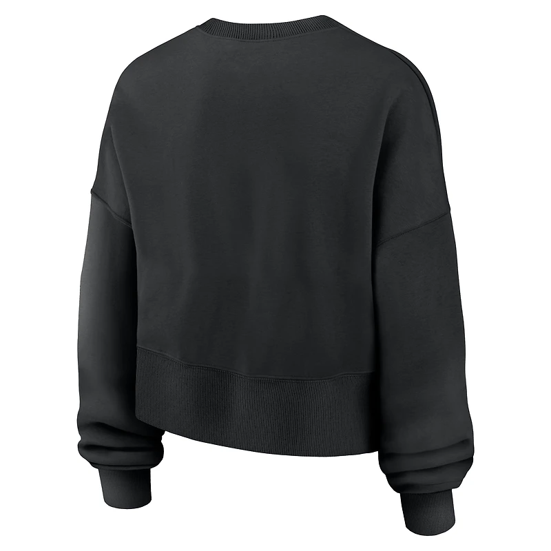 Sweat-shirt Nike noir surdimensionné à taille haute pour femme des Dodgers de Los Angeles