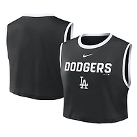 Débardeur court Nike noir Los Angeles Dodgers Primetime pour femme, coupe ample, technologie Dri-FIT