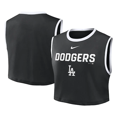 Women's Nike Black Los Angeles Dodgers Primetime Loose Dri-FIT Cropped Tank Top