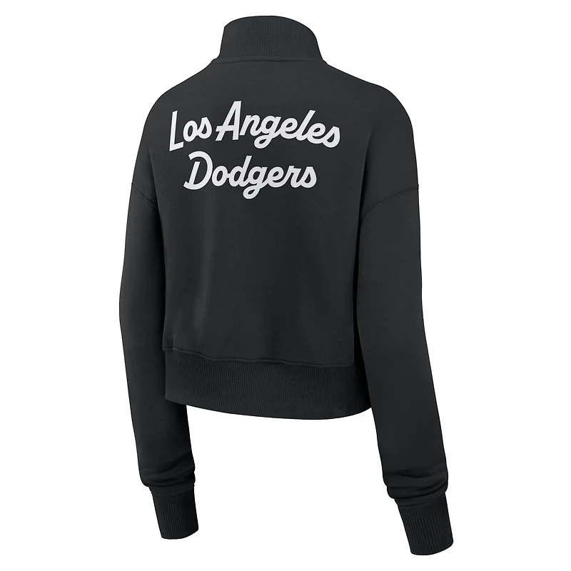 Women's Nike Black Los Angeles Dodgers Primetime Phoenix Fleece Half-Zip Sweatshirt