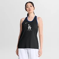 Débardeur dos nageur Nike noir Los Angeles Dodgers Tri-Blend Dri-FIT pour femme