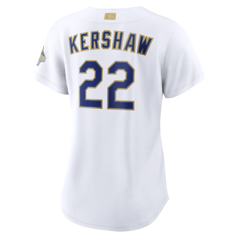 Women's Nike Clayton Kershaw White Los Angeles Dodgers 2026 Gold Collection Stadium Jersey