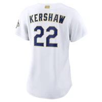 Women's Nike Clayton Kershaw White Los Angeles Dodgers 2026 Gold Collection Stadium Jersey