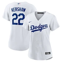 Maillot réplique domicile Nike Clayton Kershaw blanc des Dodgers de Los Angeles pour femme