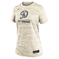 T-shirt Nike crème authentique City Connect Velocity Dri-FIT pour femme des Dodgers de Los Angeles