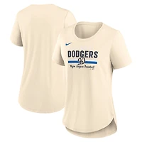 T-shirt Nike crème City Connect Lockup Tri-Blend des Dodgers de Los Angeles pour femme