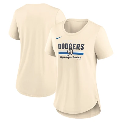 T-shirt Nike crème City Connect Lockup Tri-Blend des Dodgers de Los Angeles pour femme