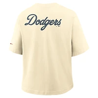 Women's Nike Cream Los Angeles Dodgers City Connect Pocket Boxy T-Shirt