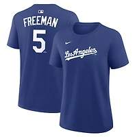 Women's Nike Freddie Freeman Royal Los Angeles Dodgers Name & Number T-Shirt