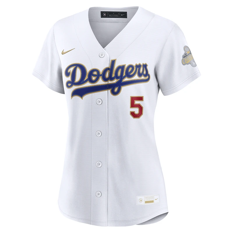 Maillot de stade Nike Freddie Freeman blanc Los Angeles Dodgers Collection Or 2026 pour femme
