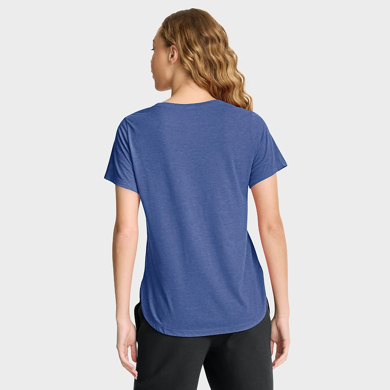 Women's Nike Heather Royal Los Angeles Dodgers Arched Tri-Blend T-Shirt