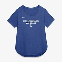Women's Nike Heather Royal Los Angeles Dodgers Arched Tri-Blend T-Shirt