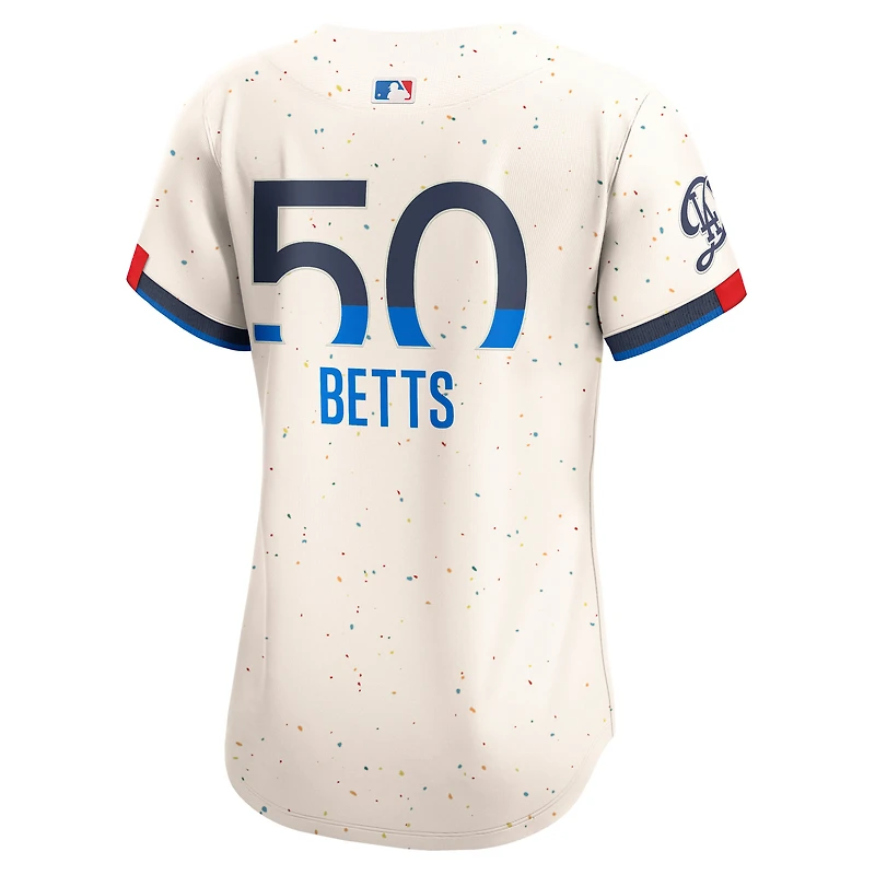 Women's Nike Mookie Betts Cream Los Angeles Dodgers City Connect Limited Jersey