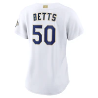 Maillot de stade Nike Mookie Betts blanc pour femme, Los Angeles Dodgers, collection or 2026