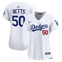 Maillot Nike Mookie Betts blanc pour femme, édition limitée, domicile des Los Angeles Dodgers