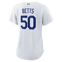 Maillot réplique domicile Nike Mookie Betts blanc des Dodgers de Los Angeles pour femme