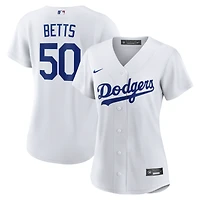 Maillot réplique domicile Nike Mookie Betts blanc des Dodgers de Los Angeles pour femme