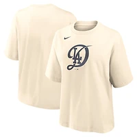 Women's Nike Natural Los Angeles Dodgers City Connect Logo Boxy T-Shirt