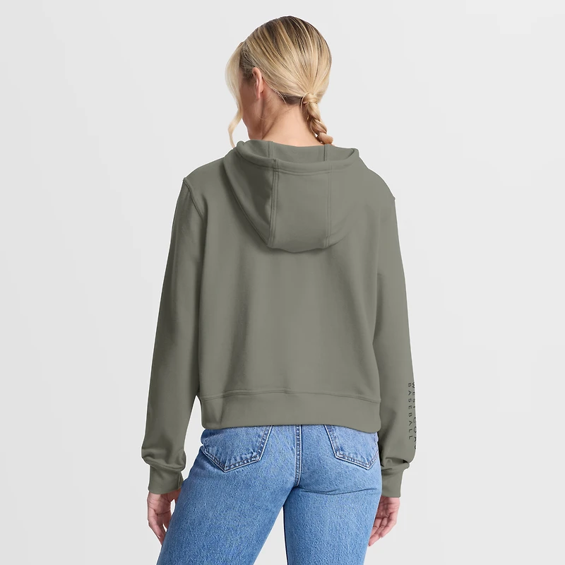 Women's Nike Olive Los Angeles Dodgers One Tri-Blend Dri-FIT Hoodie