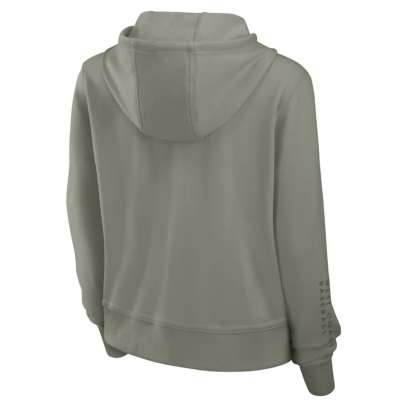 Sweat à capuche Nike Olive Los Angeles Dodgers One Tri-Blend Dri-FIT pour femme