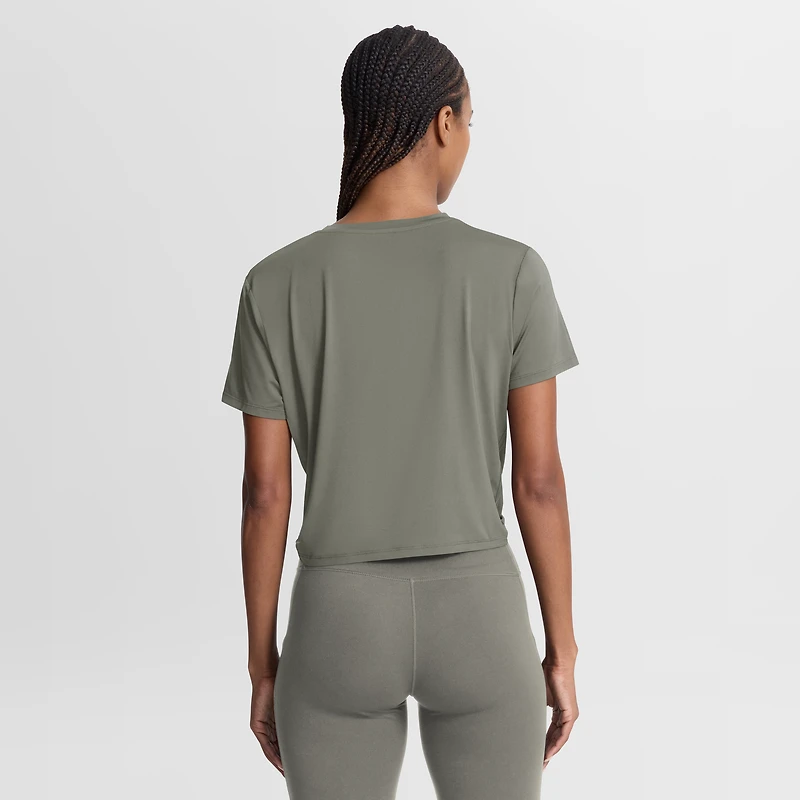 Women's Nike Olive Los Angeles Dodgers One Twist Dri-FIT Cropped T-Shirt