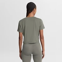 Women's Nike Olive Los Angeles Dodgers One Twist Dri-FIT Cropped T-Shirt