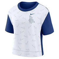 T-shirt Nike Los Angeles Dodgers Line Up High Hip Fashion pour femme - Bleu roi/blanc