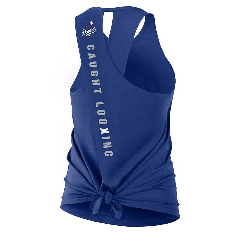 Women's Nike Royal Los Angeles Dodgers Crisscross Dri-FIT Tank Top