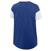 T-shirt Nike Royal Los Angeles Dodgers Flowy Fashion Tri-Blend Dri-FIT pour femme
