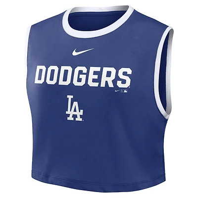 Débardeur court ample Dri-FIT Nike Royal Los Angeles Dodgers Primetime pour femme
