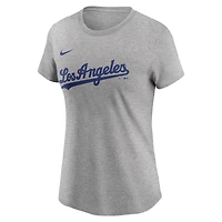 Women's Nike Shohei Ohtani Heather Gray Los Angeles Dodgers Fuse Name & Number T-Shirt