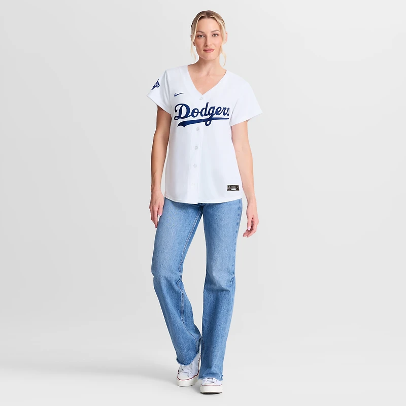 Maillot réplique domicile Nike Shohei Ohtani blanc des Dodgers de Los Angeles, champions Séries mondiales 2025, pour femme