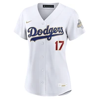 Maillot de stade Nike Shohei Ohtani blanc Los Angeles Dodgers Collection Or 2026 pour femme