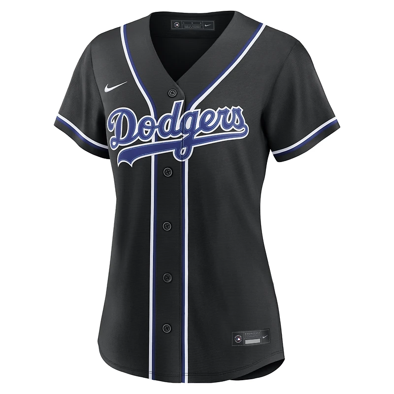 Women's Nike Teoscar Hernández Los Angeles Dodgers Fashion Black Out Replica Jersey