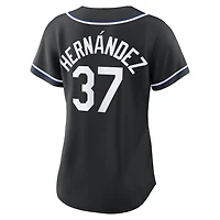 Women's Nike Teoscar Hernández Los Angeles Dodgers Fashion Black Out Replica Jersey